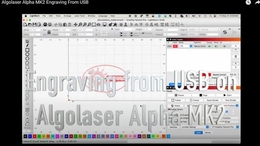 Unlocking the Power of Laser Engraving: Algolaser Alpha MK2 Engraving From USB