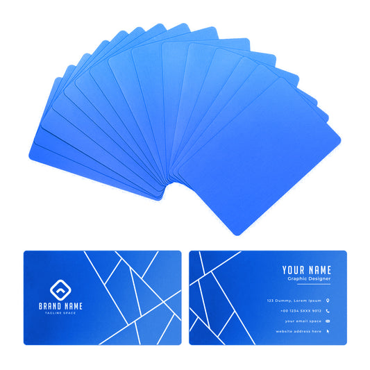 Blue Aluminum Business Cards (100 Pieces)
