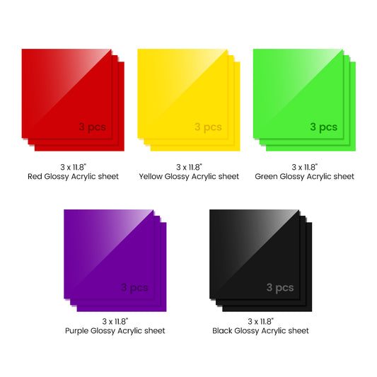 1/8" Colorful  Acrylic sheets (3pcs)