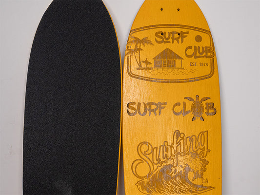 Laser Engraved Wooden Surfboard Skateboard