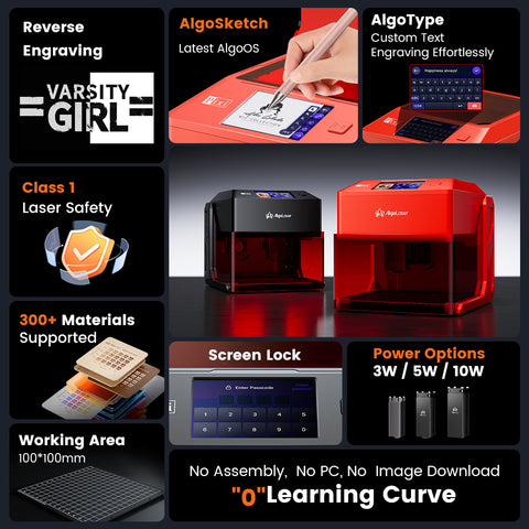 AlgoLaser Pixi Smart Laser Engraver with Enclosure