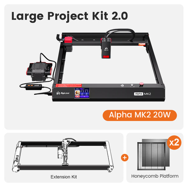 Grabador láser de diodo extendido Alpha MK2 de 20 W (15,7″ x 33,5″)