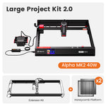 Grabador láser de diodo extendido Alpha MK2 de 40 W (15,7″ x 33,5″)