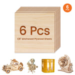 Láminas de contrachapado de abedul de 1/8" (6 piezas)