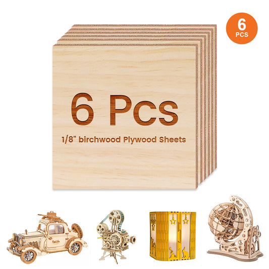 Hojas de madera contrachapada de madera de abedul de 1/8 &quot;(6pcs)