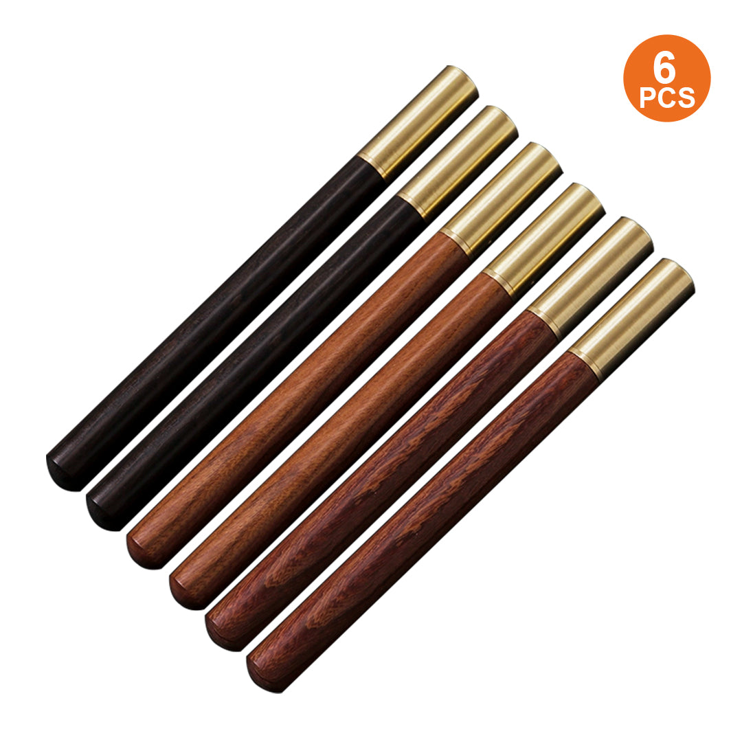 Juego de lápiz de madera vintage grabado de algolaser （6 PCS）