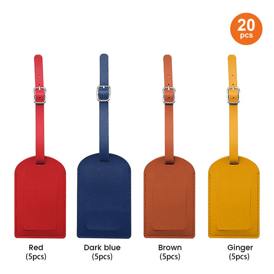 Etiquetas de equipaje de cuero PU de color mixto (20pcs)