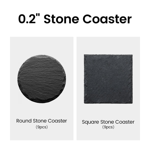 Square/Round Stone Coasters Sheets (9pcs)