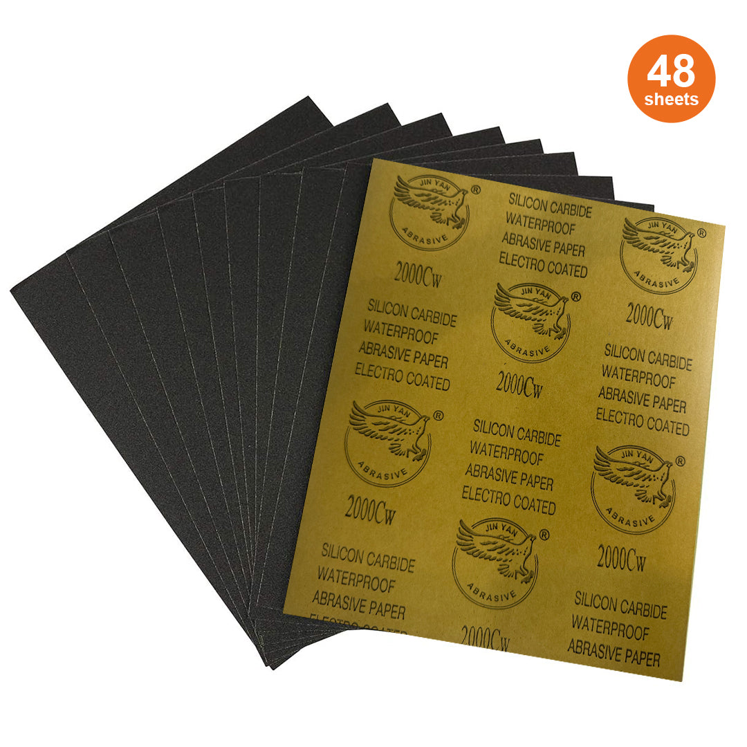 60~2000 Assorted Grit Sandpaper Sheets (Every 4 PCS)