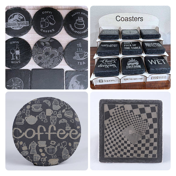 Square/Round Stone Coasters Sheets (9pcs)