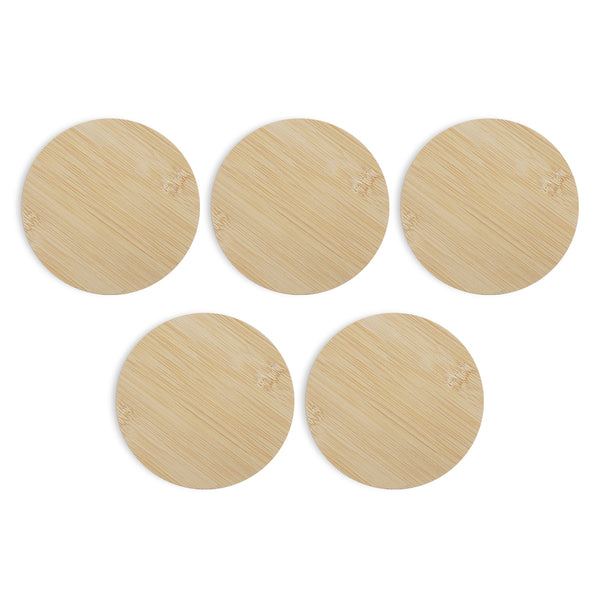 Round Bamboo Coasters (5 Pieces)