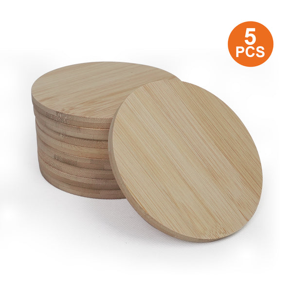 Round Bamboo Coasters (5 Pieces)