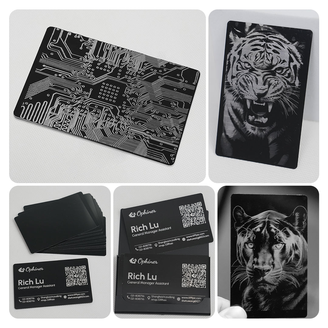 Black Aluminum Business Cards (100 Pieces)