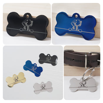 Placas de identificación para perros de acero inoxidable de colores variados (20 unidades)