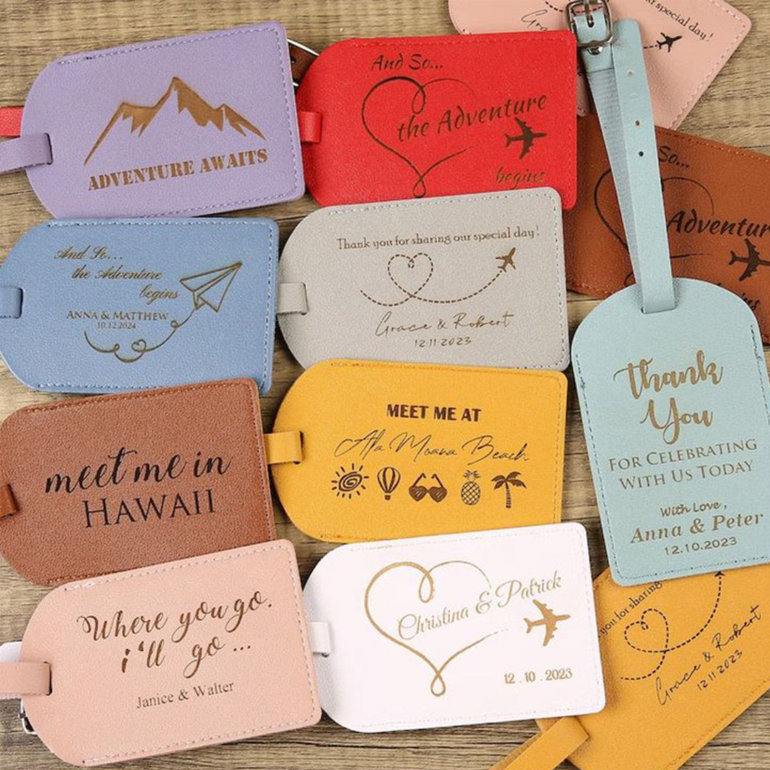 Mixed Color PU Leather Luggage Tags (20PCS)