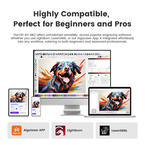 Опитахме: AlgoLaser DIY KIT MK2 - професионален лазер за начинаещи (също!) 27 компютър и лаптоп с куче на екрана AlgoLaser DIY KIT MK2