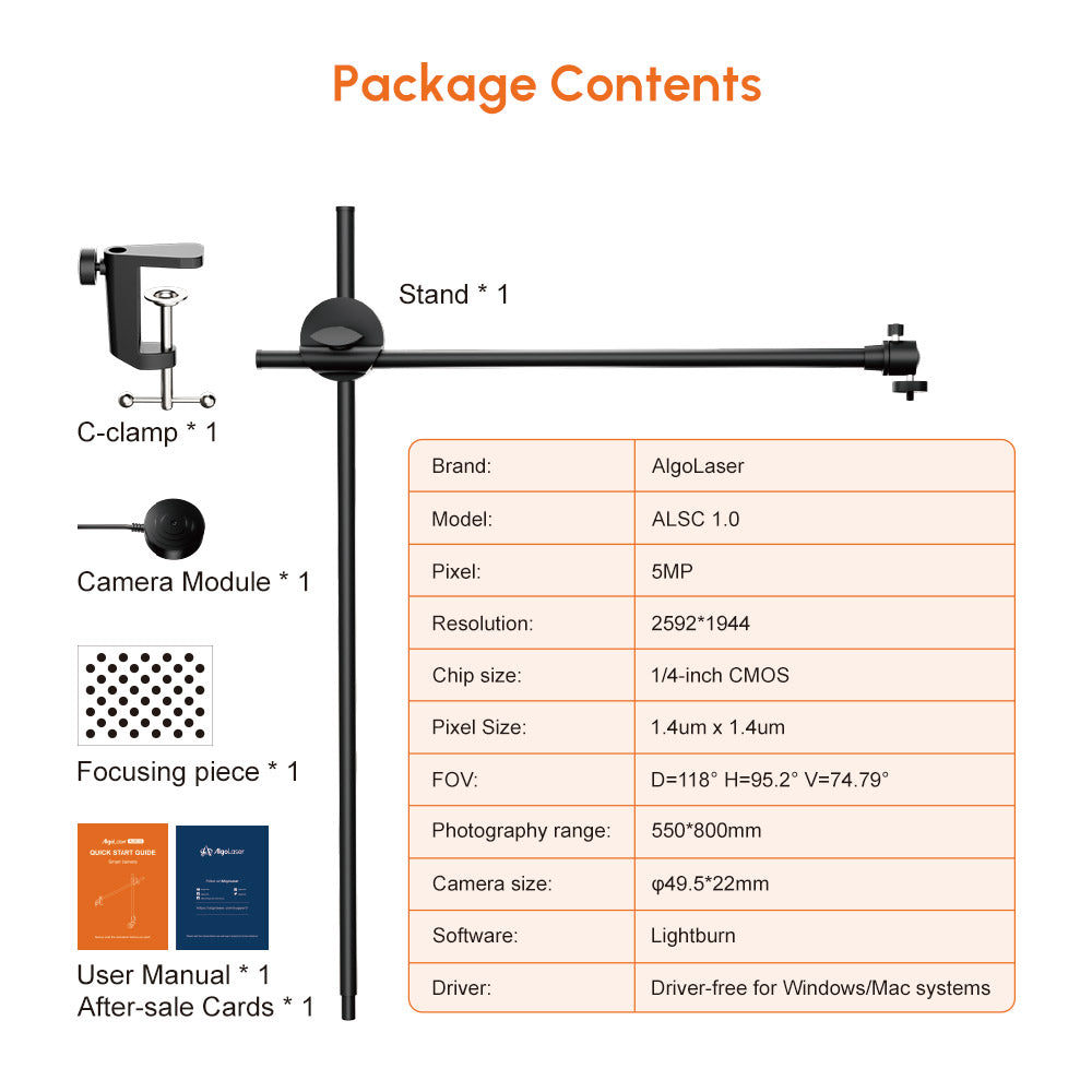 AlgoLaser Lightburn Smart Camera Sets