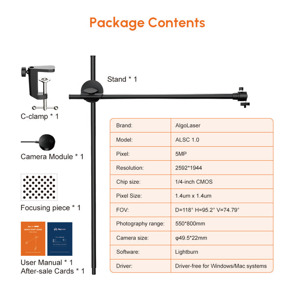 AlgoLaser Lightburn Smart Camera Sets