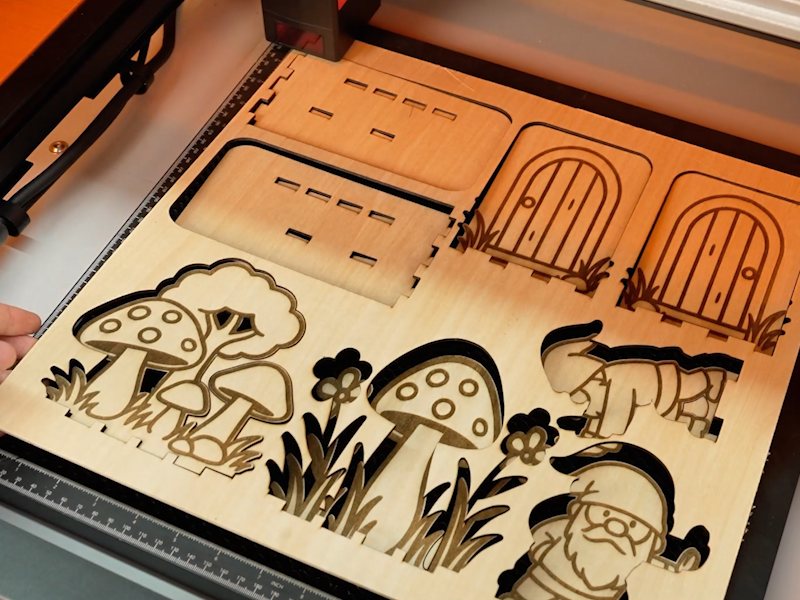 Cómo cortar con láser sujetalibros de madera 006