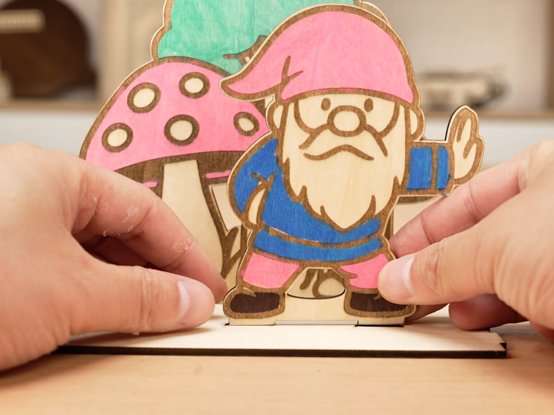 Cómo cortar con láser sujetalibros de madera 007