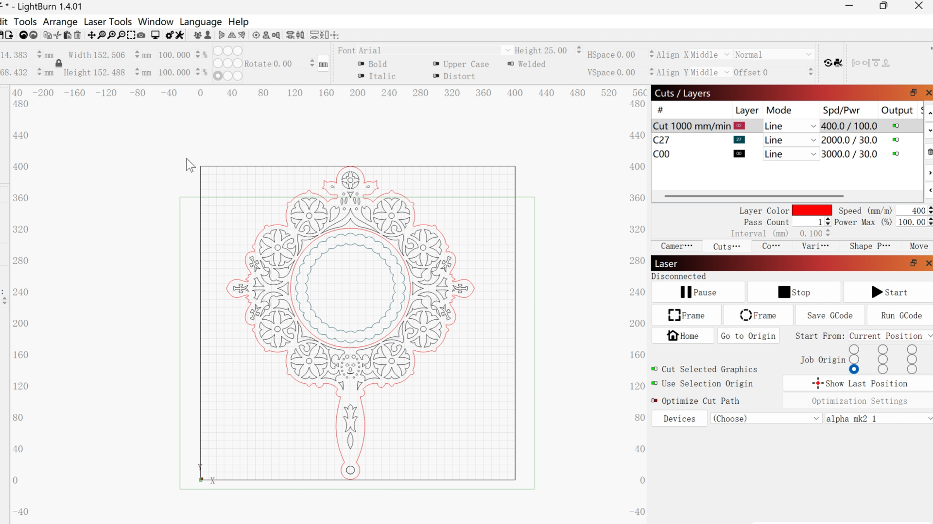 Cómo cortar con láser un hermoso espejo de madera contrachapada de 3 mm 04