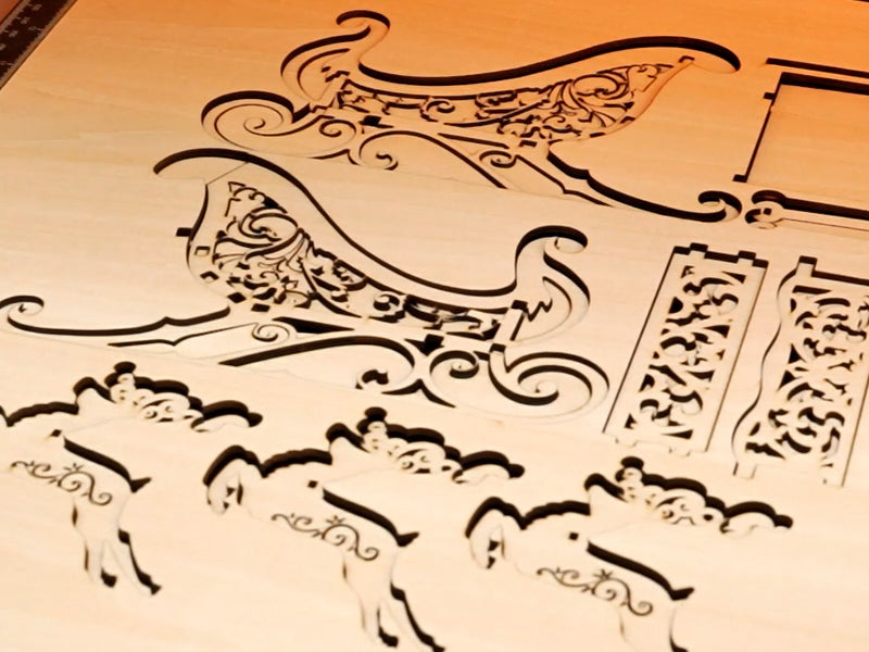 How to Laser Cut a Wooden Christmas Reindeer Sleigh 008