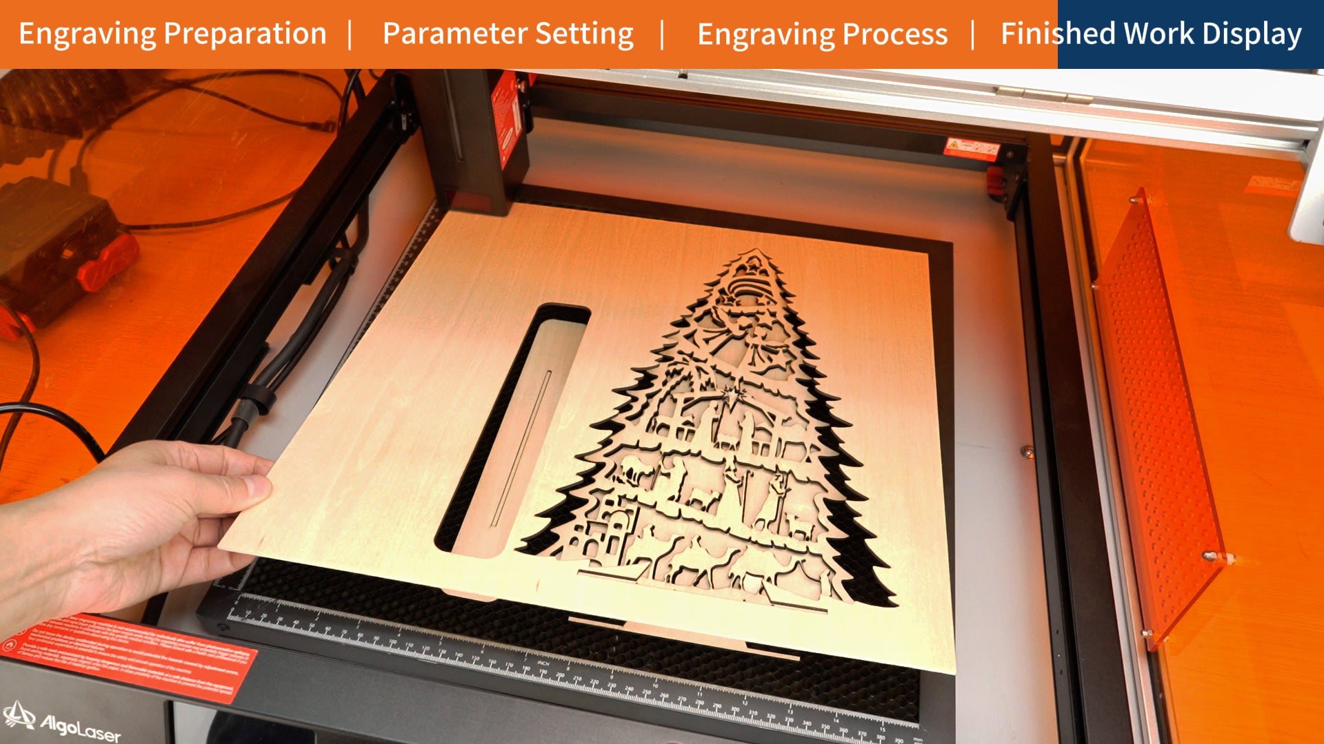 How to Laser Cut a Wooden Christmas Tree  06