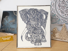 Laser Cut Elephant Paper Painting