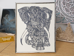 Laser Cut Elephant Paper Painting