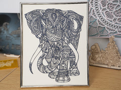 Laser Cut Elephant Paper Painting