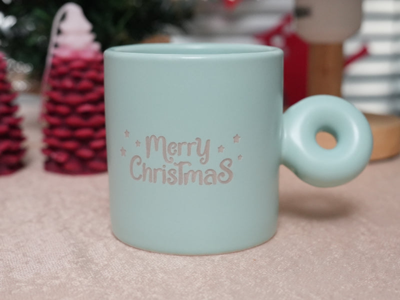 Taza de cerámica de Navidad con láser grabador
