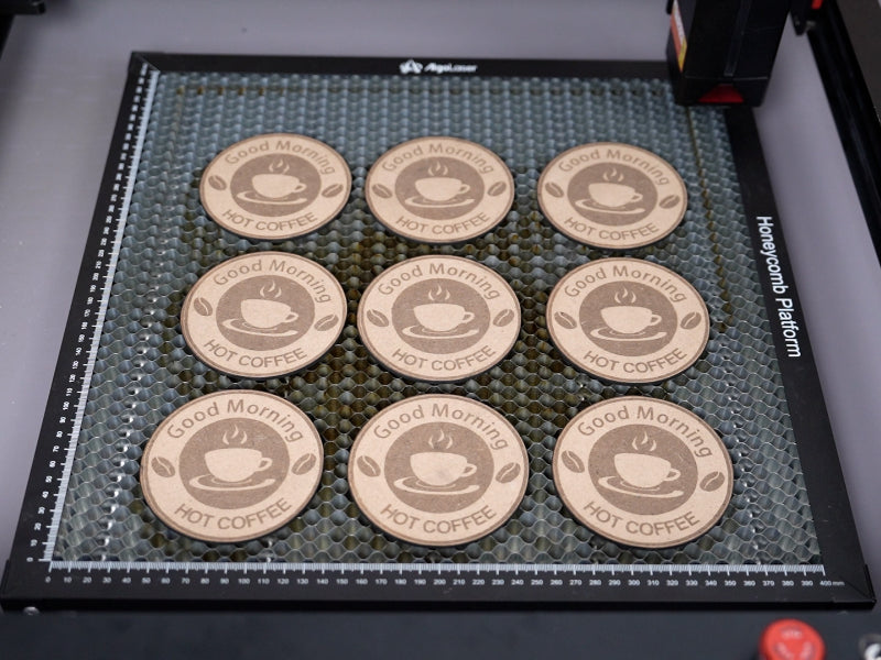 Posavasos de MDF grabados con láser