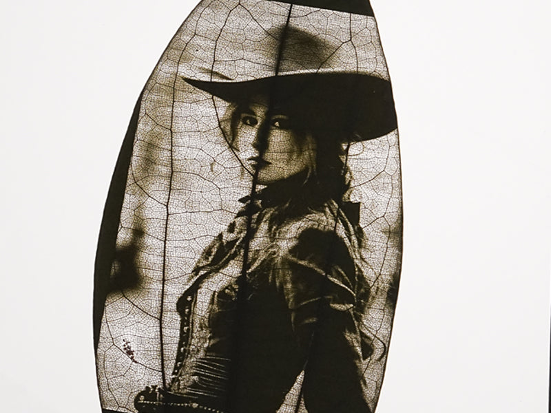 Laser engrave portraits on leaves