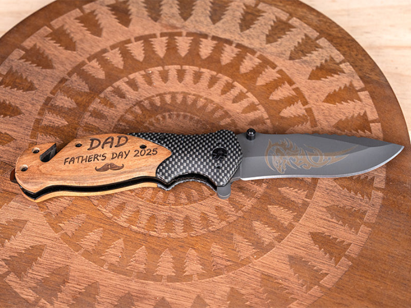 Laser Engraved Father's Day Metal Pocket Knife