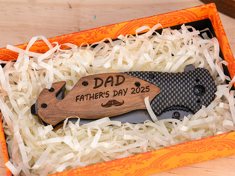 Laser Engraved Father's Day Metal Pocket Knife