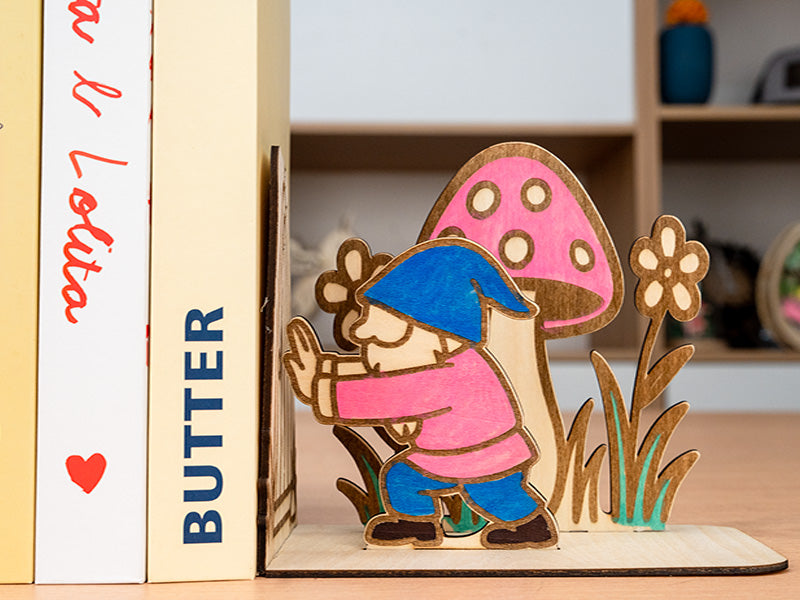 Sujetalibros de madera cortados con láser