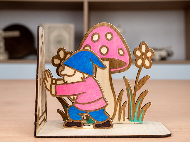 Sujetalibros de madera cortados con láser