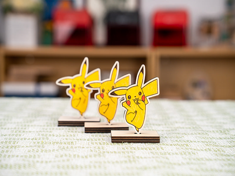 Laser Cut Wooden Cartoon Pikachu Stand
