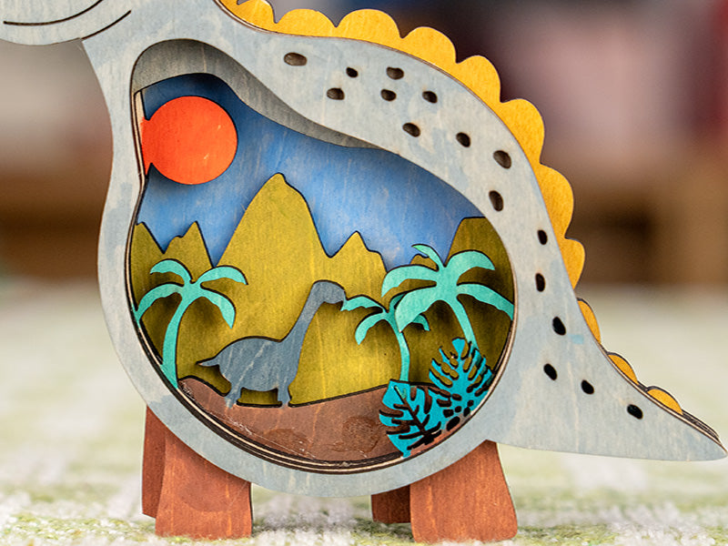 Laser Cut Wooden Dinosaur