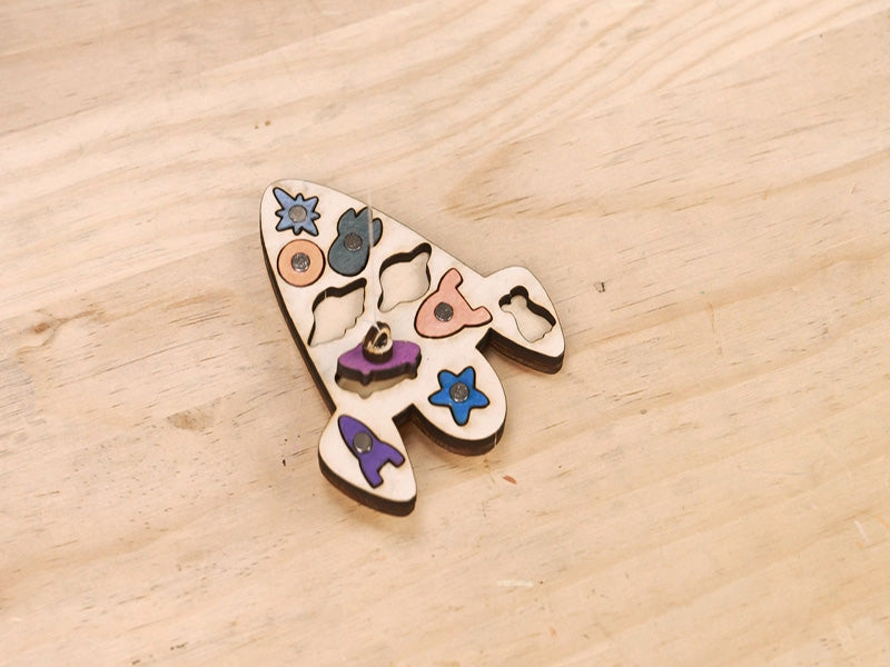 Laser Cut Wooden Fishing Toy for Kids