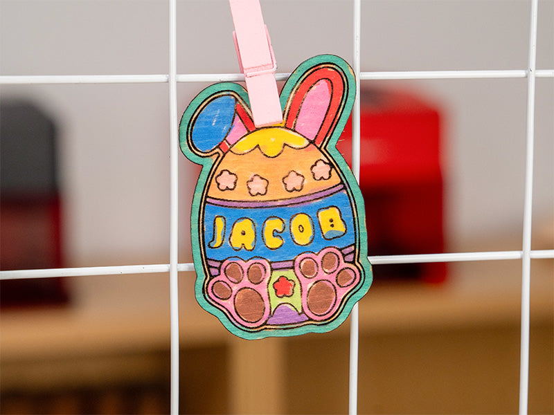 Madera de contrachapado con láser para hacer regalos de huevo de Pascua
