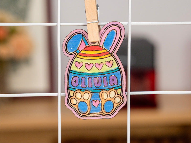 Madera de contrachapado con láser para hacer regalos de huevo de Pascua