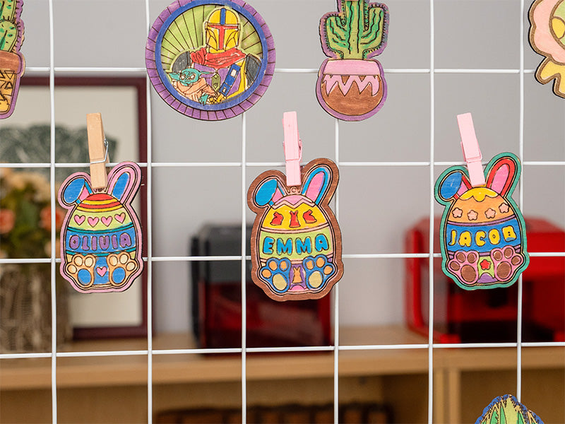 Madera de contrachapado con láser para hacer regalos de huevo de Pascua