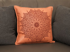 Laser Engrave Leather Pillow