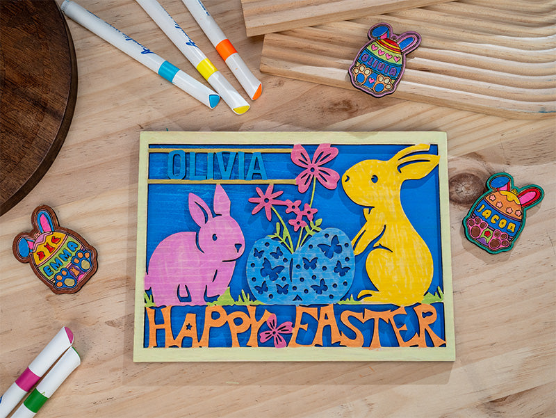 Laser Cut Easter Wooden Ornaments