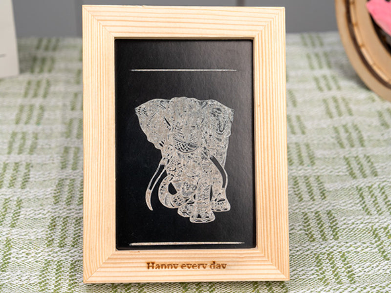 Laser Engraved Elephant Photo Paper