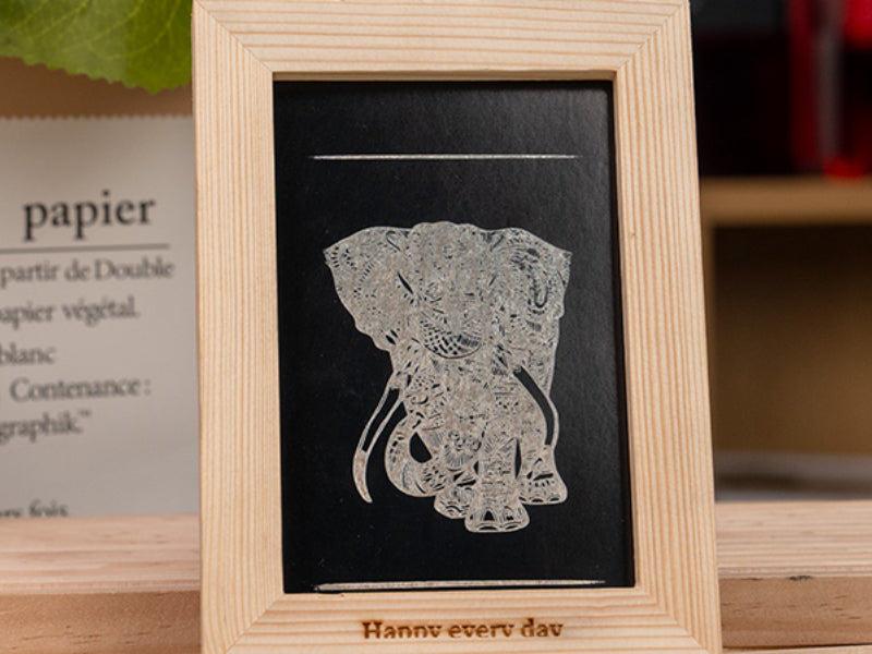 Laser Engraved Elephant Photo Paper