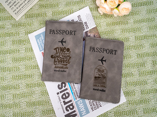 Laser Engraved Leather Passport Holder
