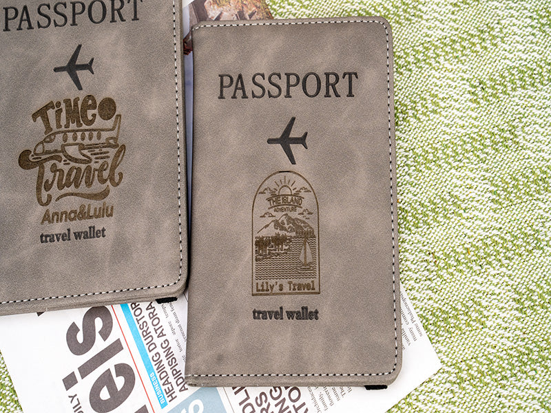 Laser Engraved Leather Passport Holder