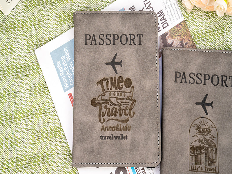 Laser Engraved Leather Passport Holder